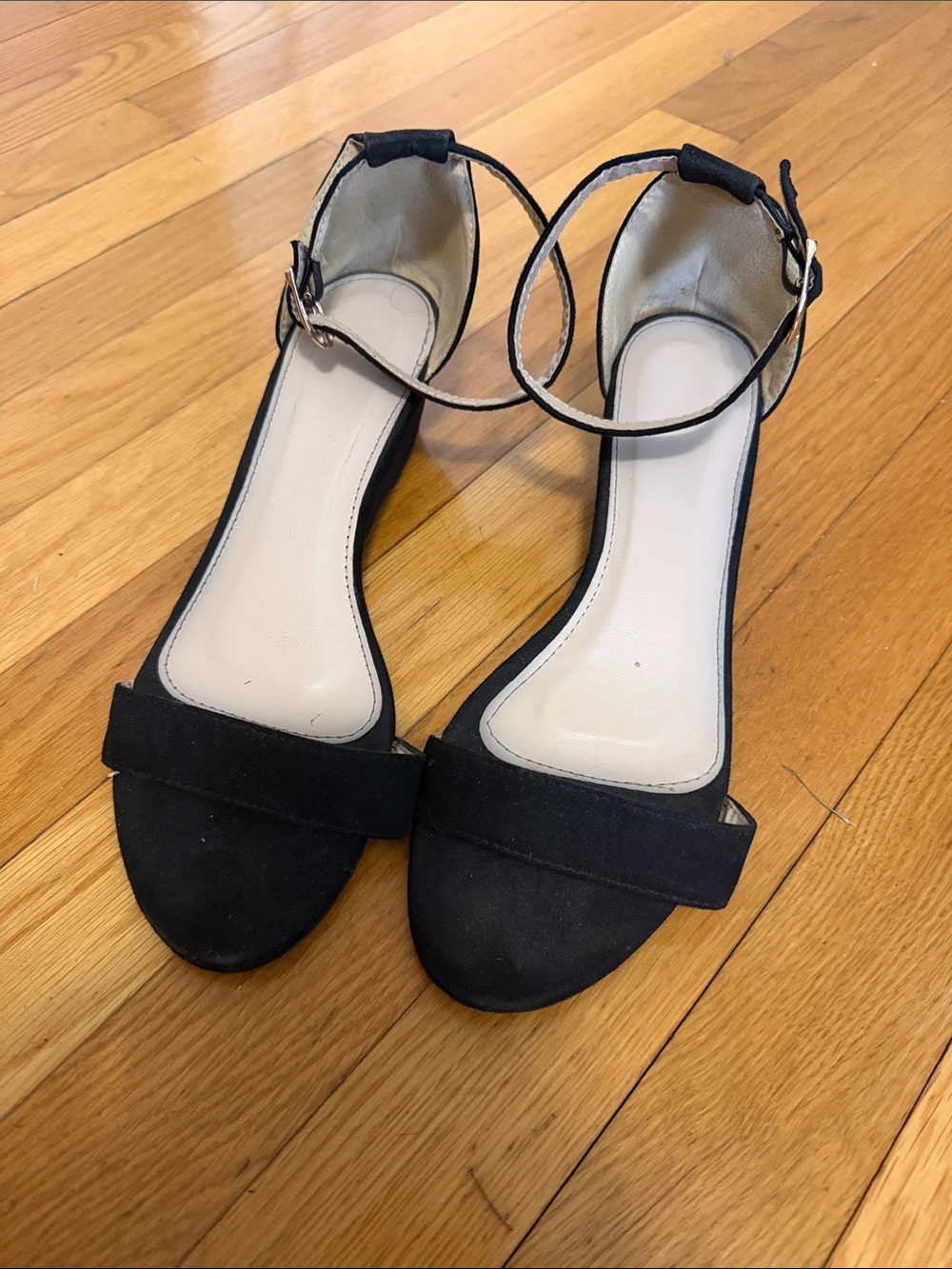 Women's Black Ankle-Strap Open-Toe Heels